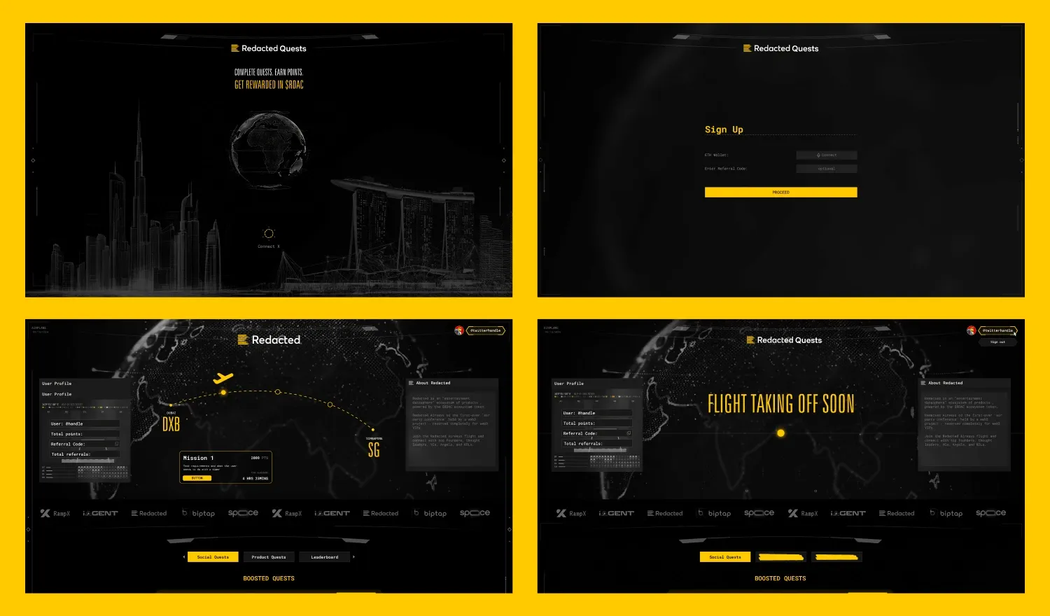 Redacted flight tracker interface