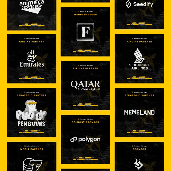 Redacted Airways partner announcement grid