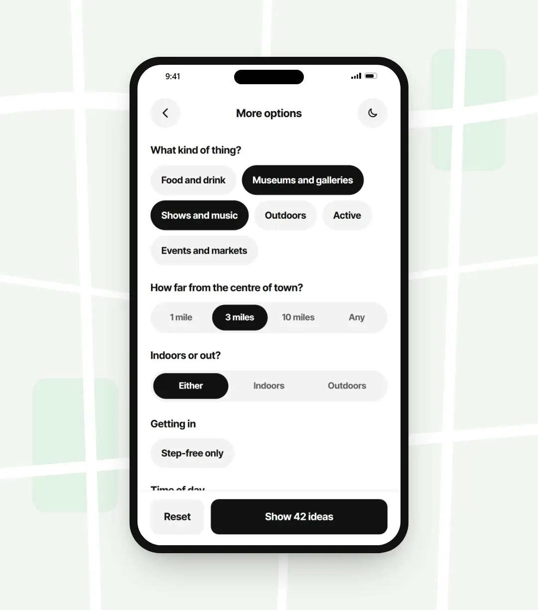 Ooting's More options screen on a phone