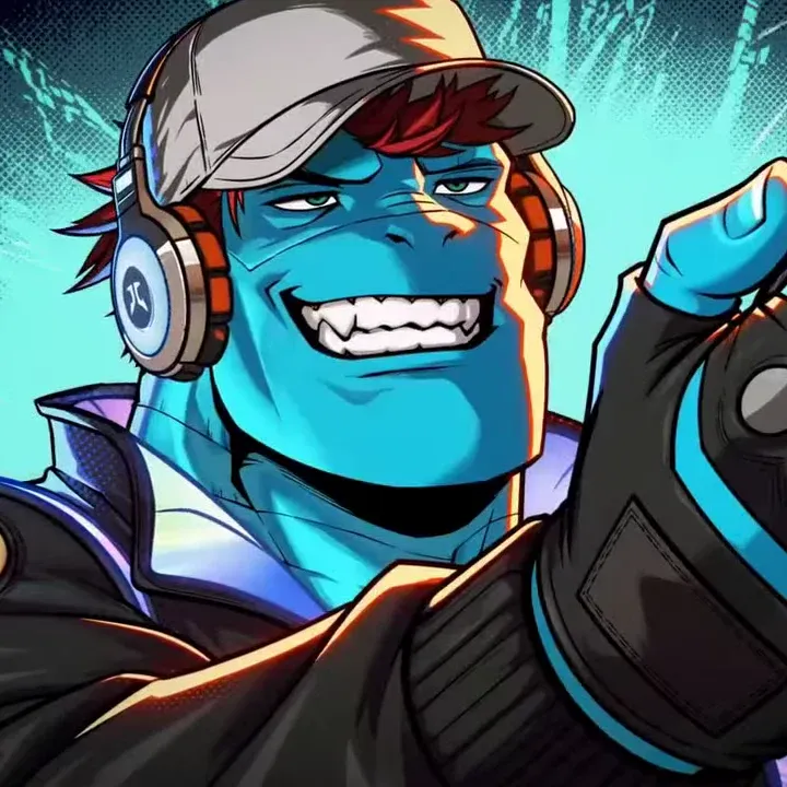Still from an AI-made JIRASAN animation: a grinning character holding a zipline