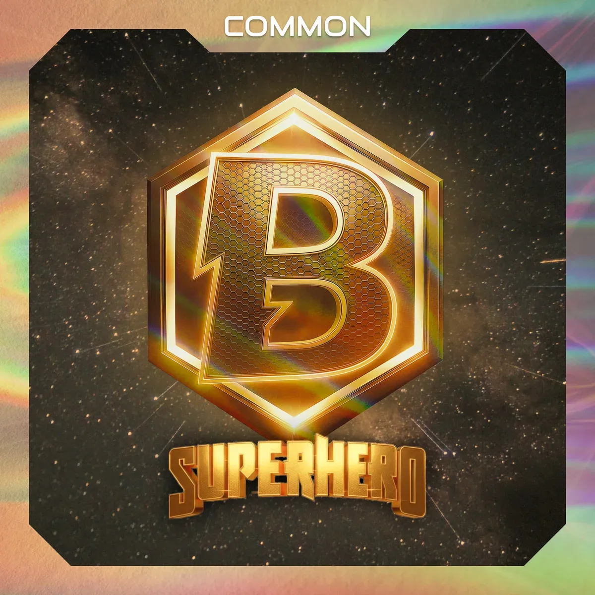Superhero card, gold common